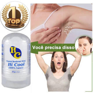 Hi Cool Desodorante Antitranspirante em Cristal Unissex Natural Que Evita Bactérias E Protege Até 12 Meses