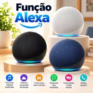Caixa de Som Bluetooth 5W com LED Colorido Portátil Compatível com Alexa Rádio FM e USB