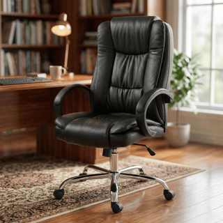 Cadeira de Escritório Presidente Ergonômica Reclinavel com Apoio Lombar e Design Moderno em Oferta na Shopee