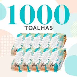 Caixa com 10 Lenços/Toalhas Umedecidas Mumm Baby c/ 100 Unidades Cada – Tampa FlipTop em Oferta na Shopee