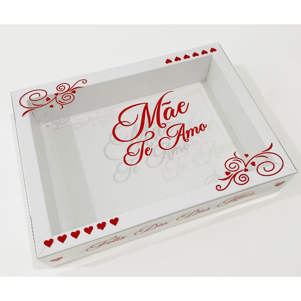Caixa dia das Mães Te Amo para presente 23x19x5 cm kit 10 até 40 caixas com borda Embala Cristal em Oferta na Shopee