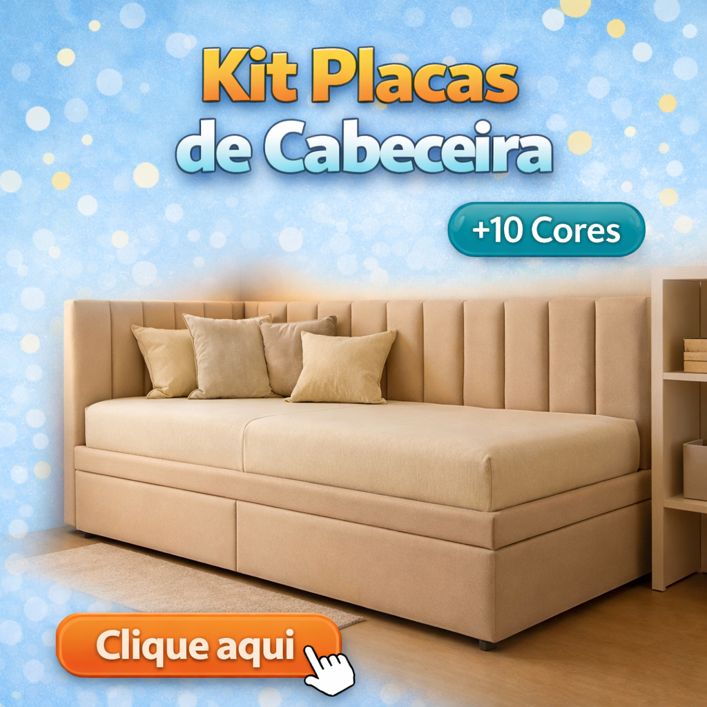 Kit Placas de Cabeceira Modular Para Cama Box 45x20 Retangular - 10/8/7 ...