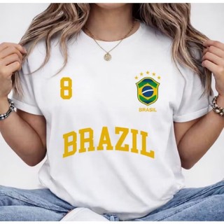Blusa Feminina Brasil T-shirt Verão Algodão — foto 2 — Achou Levou Brasil