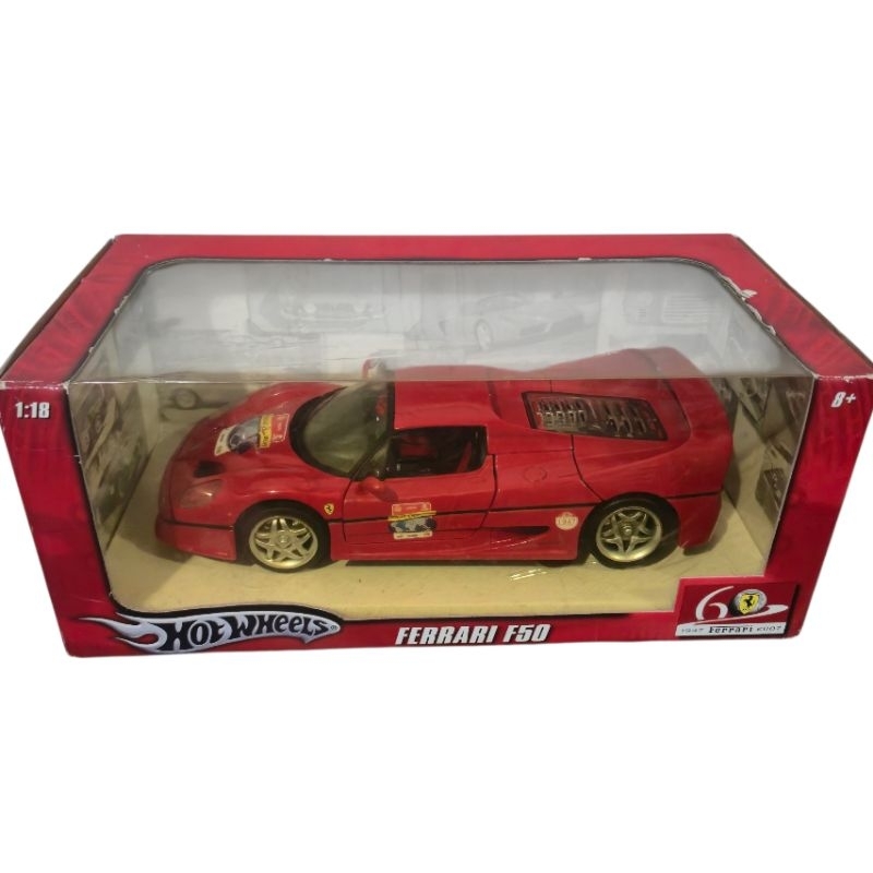 Ferrari F50 Hot Wheels 1/18 2007 60 Anos Ferrari 24 Cm | Shopee Brasil