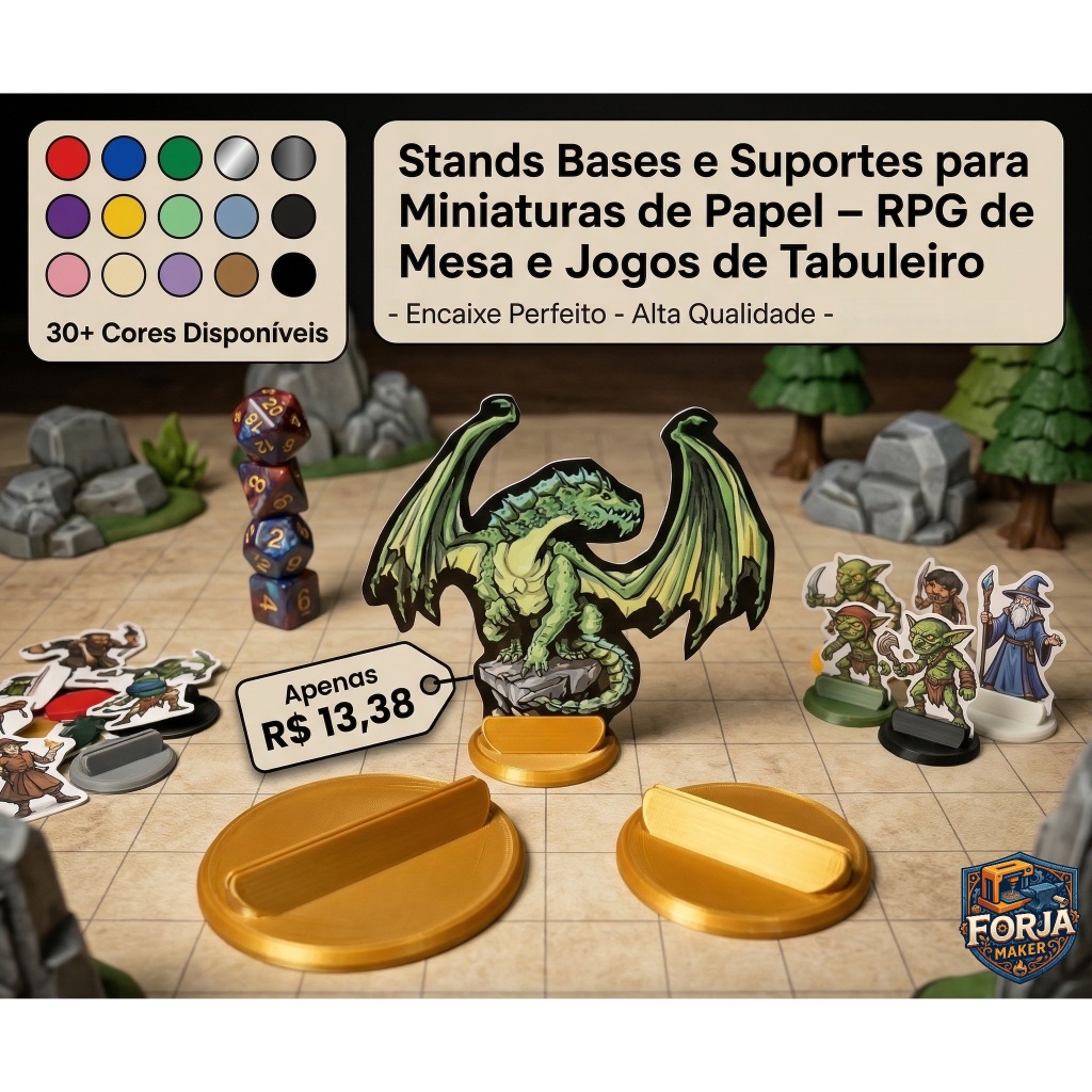 Stands Bases e Suportes para Miniaturas de Papel – RPG de Mesa e Jogos ...