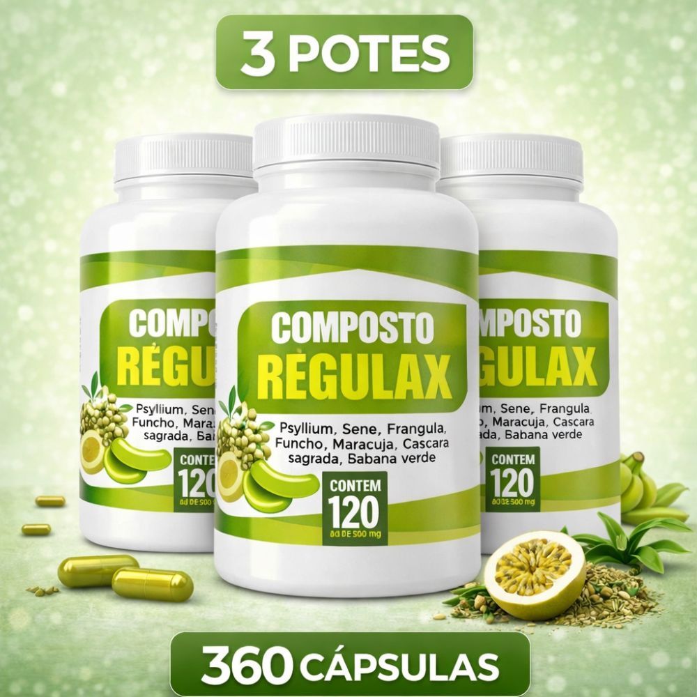 Composto Regulax 500 mg 120 Cápsulas - Psyllium-Sene-Frangula-Funcho ...