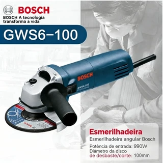 Bosch esmerilhadeira lixadeira 220v/127V GWS6-100 Esmerilhadeira Angular Profissional 1000W