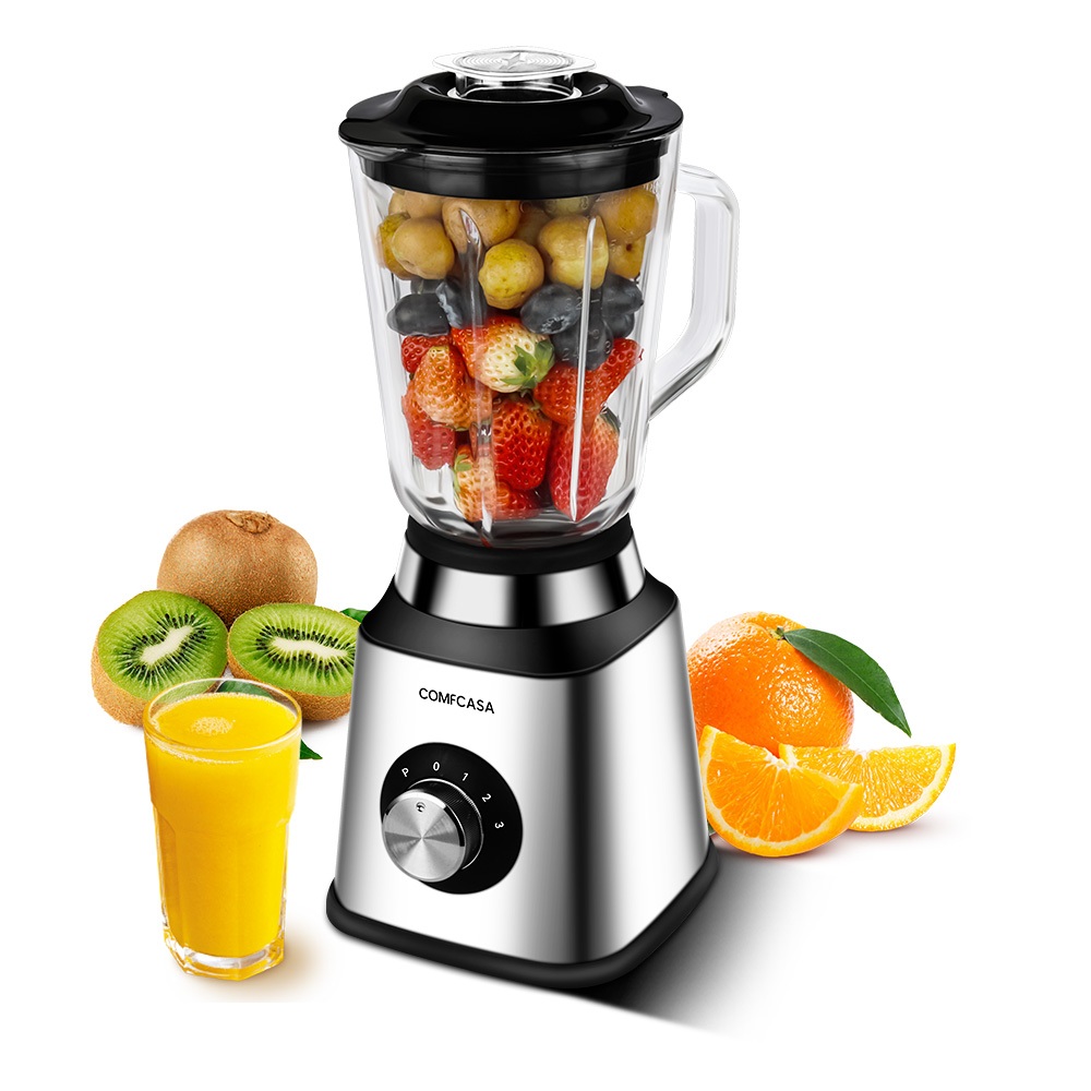 Liquidificador copo de vidro 220V 1200W 1.5L Capacidade Material de Aço ...