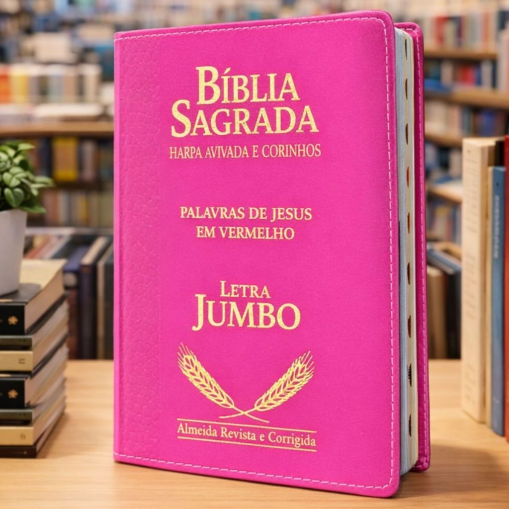 Bíblia Sagrada Feminina | Letra Jumbo Gigante | Harpa Cristã | Pink ...