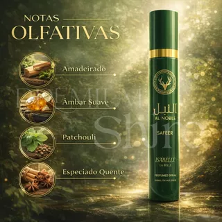 Perfume Árabe Al Noble Safeer Isabelle la Belle 300ml Body Splash Spray Corporal Perfumado Masculino