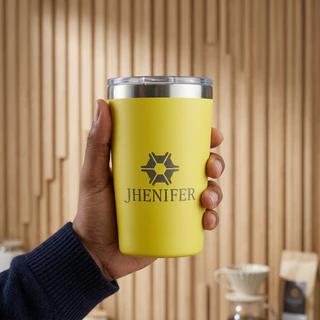 Copinho Personalizado 360ml Termico Com Tampa Nome ou Logo Para Bebidas Quentes E Frias