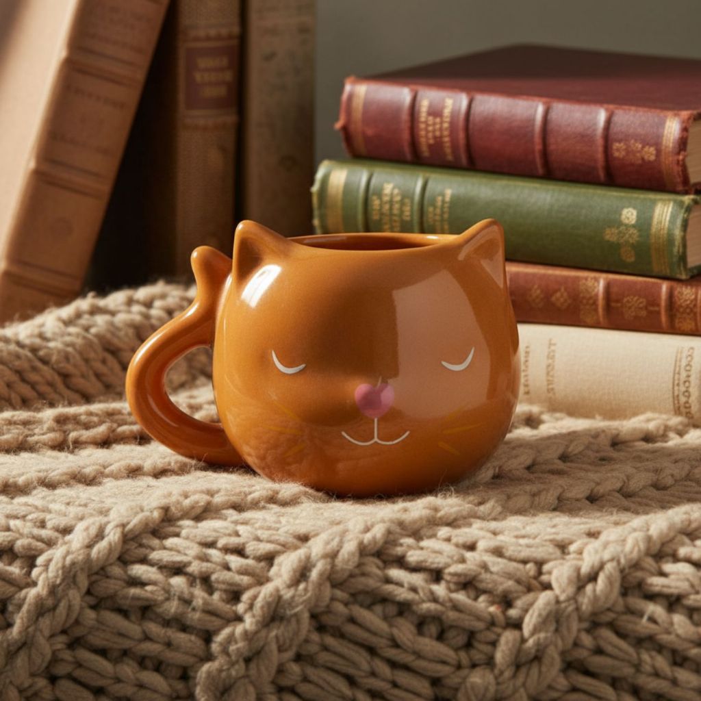 Caneca 3D Gato Marrom Personalizada Presente Xicara Gatinho Criativa Pai Mãe de pet Decorativa