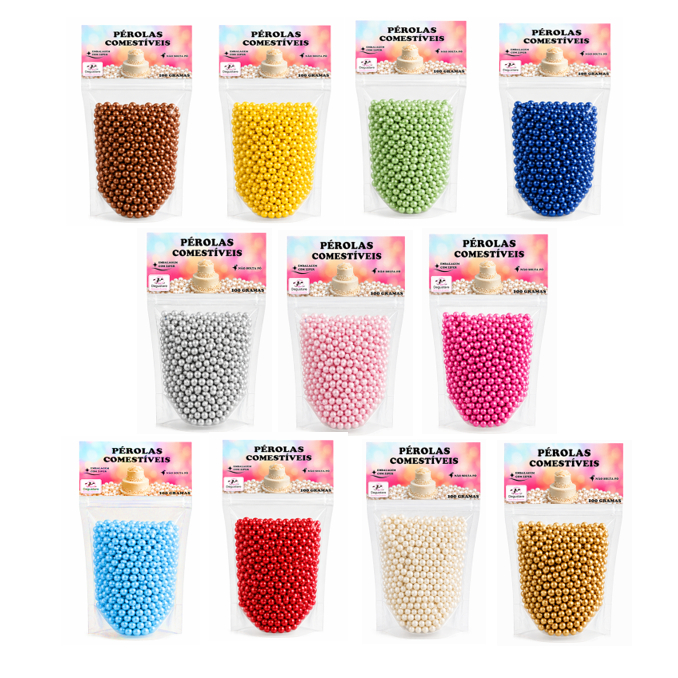 Pérola Comestível 100g Confeito Para Bolos E Doces