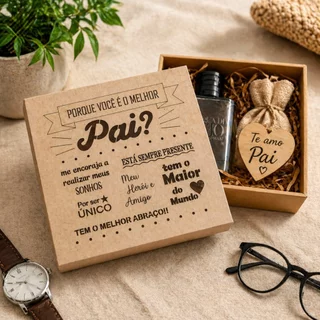 Caixa MDF 15x15x5 Presente Papai Paizão Melhor Pai Caixa Decorada Embalagem Aniversário Dia dos Pais