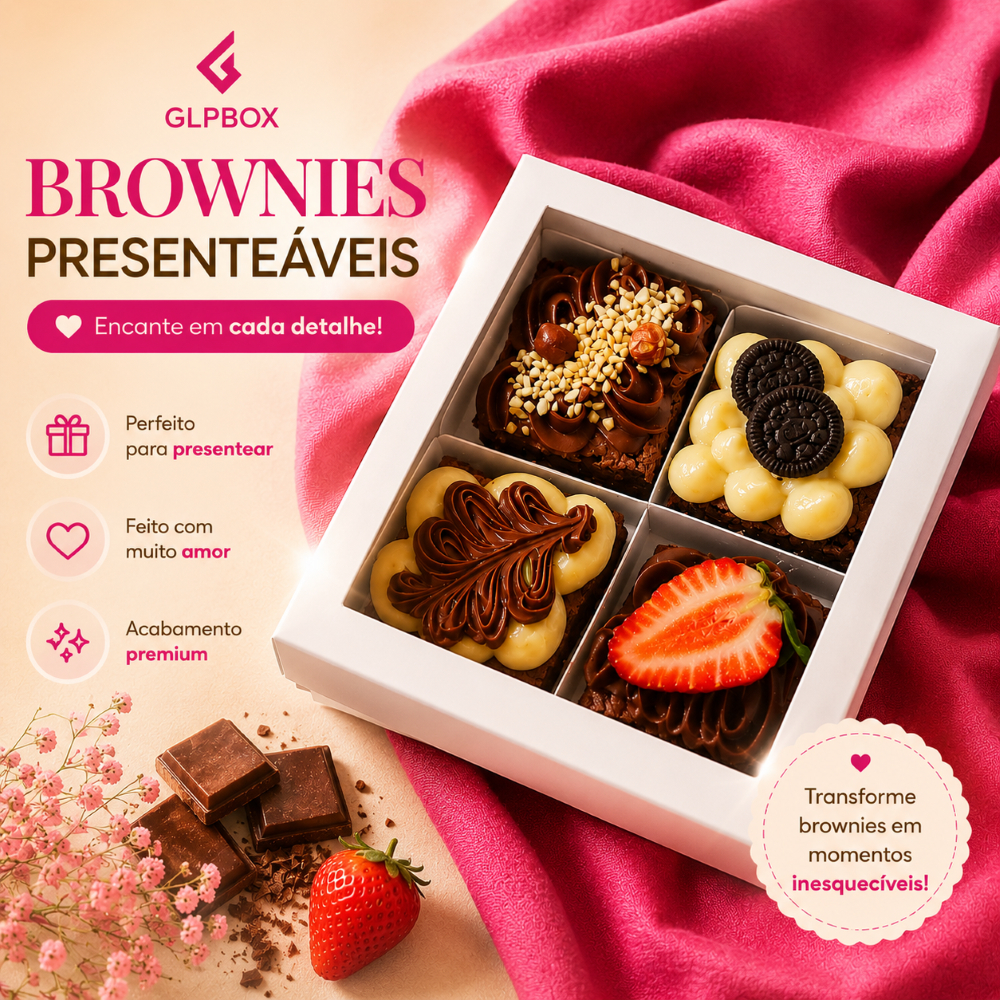 10 Caixas para 4 brownie, palha italiana, pão de mel - Visor