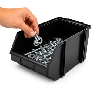 Kit 12 Caixa Bin N5 Gaveta Gaveteiro Preto ou Azul Organizador Plástico Para Prateleira Organizadora