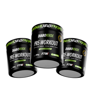 Kit 3x Pré Treino Diabo Verde Pre-Workout 300g - FTW