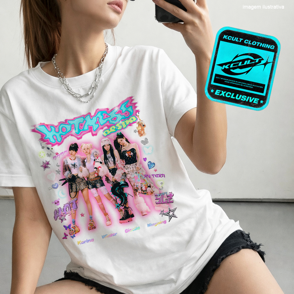 Camiseta Unissex AESPA 'Dirty Work' 'Next Level' 'Hot Mess
