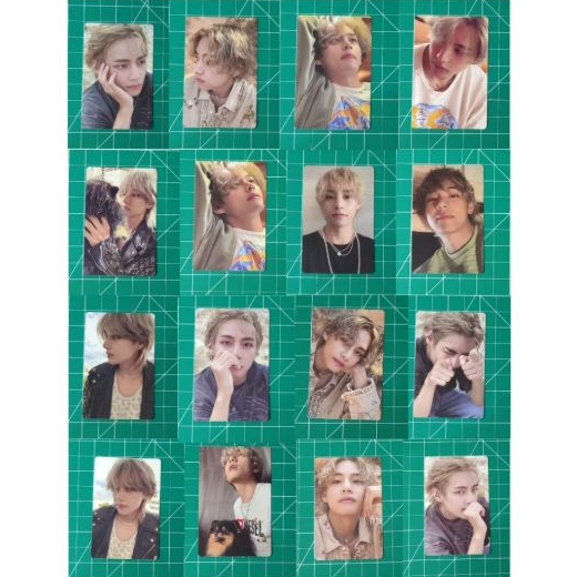 Photocards originais V BTS Álbum Layover versões Azul, Verde, Roxo