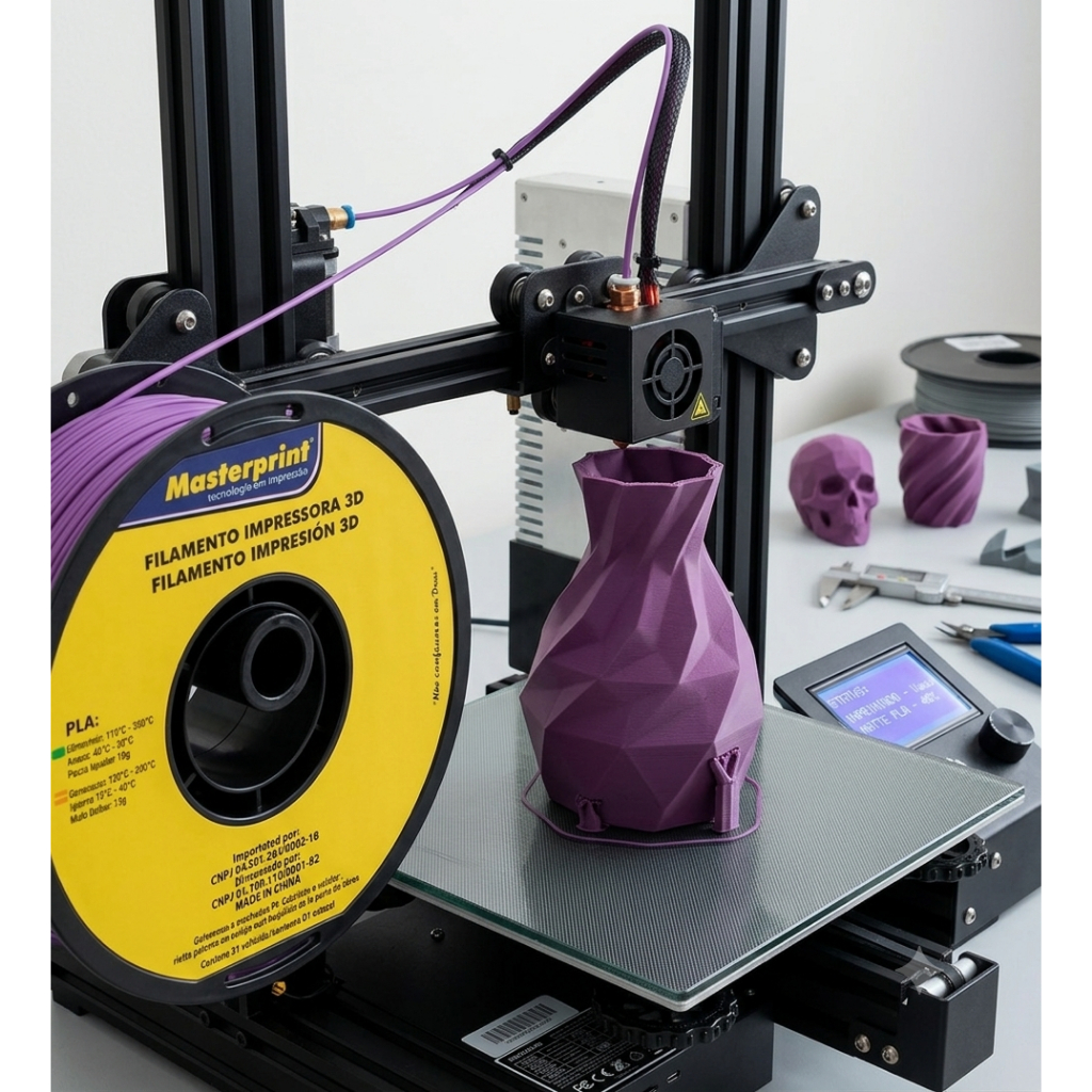 Filamento Impressora 3d Premium PLA 1kg Roxo Fosco Masterprint | Shopee ...