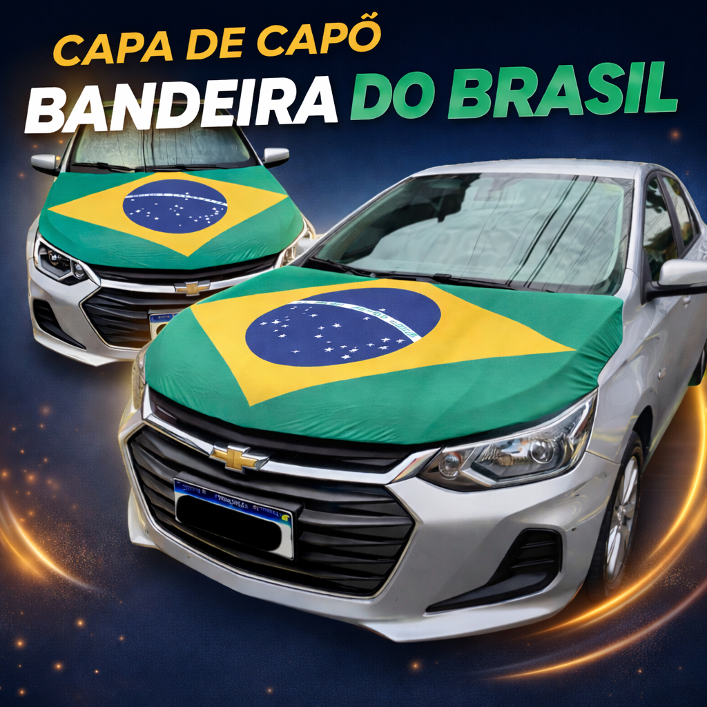 Capa Para Capô De Carro Bandeira do Brasil Copa do Mundo Lataria