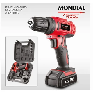 Furadeira Parafusadeira 12V 3/8" Mondial FPF - 06M Com Maleta de Acessório