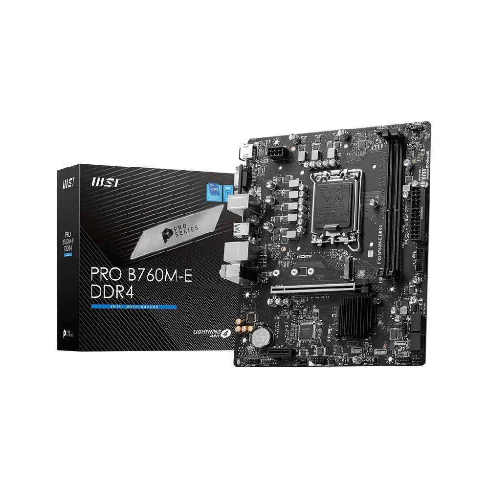 Placa Mae Msi Pro B760m e Intel Lga 1700 M Atx Ddr4 Preto Pro B760m e Ddr4