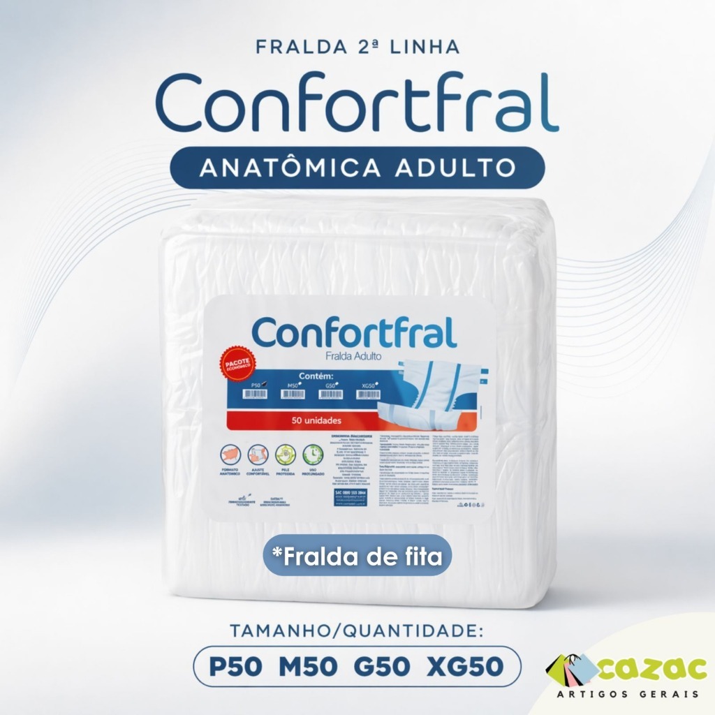 Fralda Geriátrica Segunda Linha Fita Tamanho P-M-G-XG 50 unidades ...