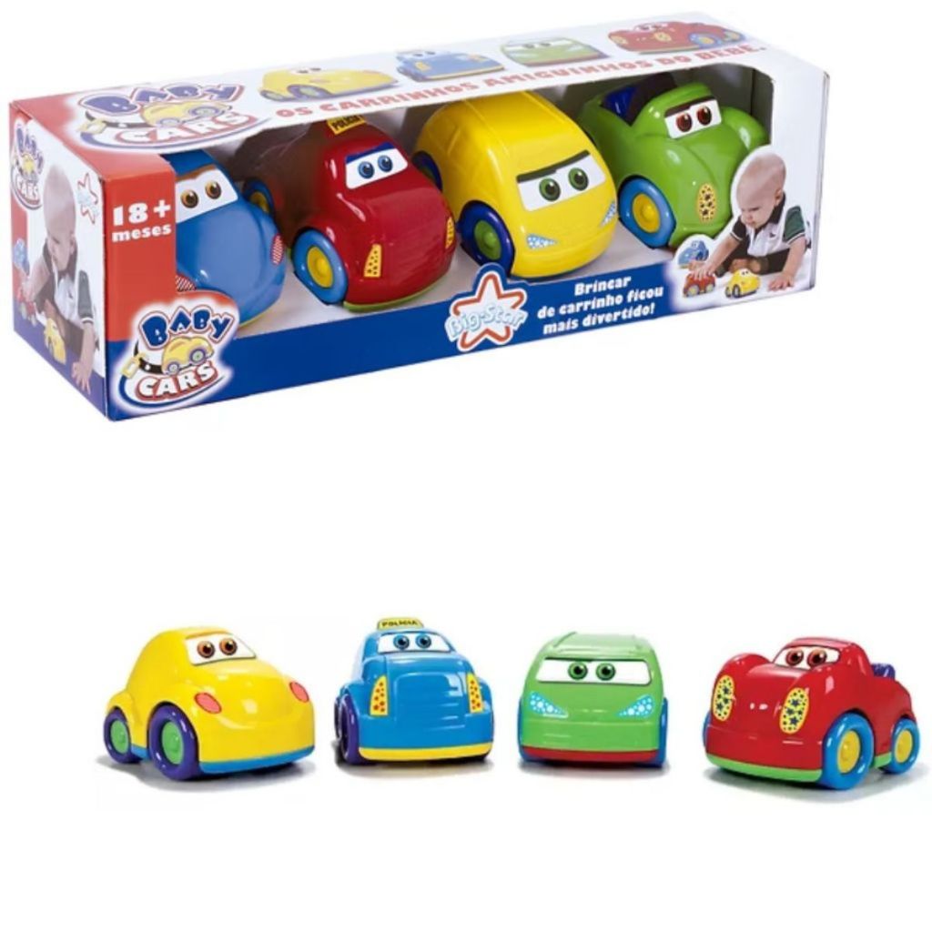 Kit 4 Carrinhos Baby Cars Big Star Para Bebês 18+ Meses | Shopee