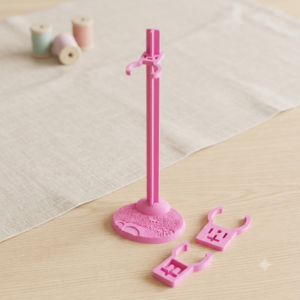 Suporte para Boneca Monster High G1 G3 com 3 Clipes Base Expositor