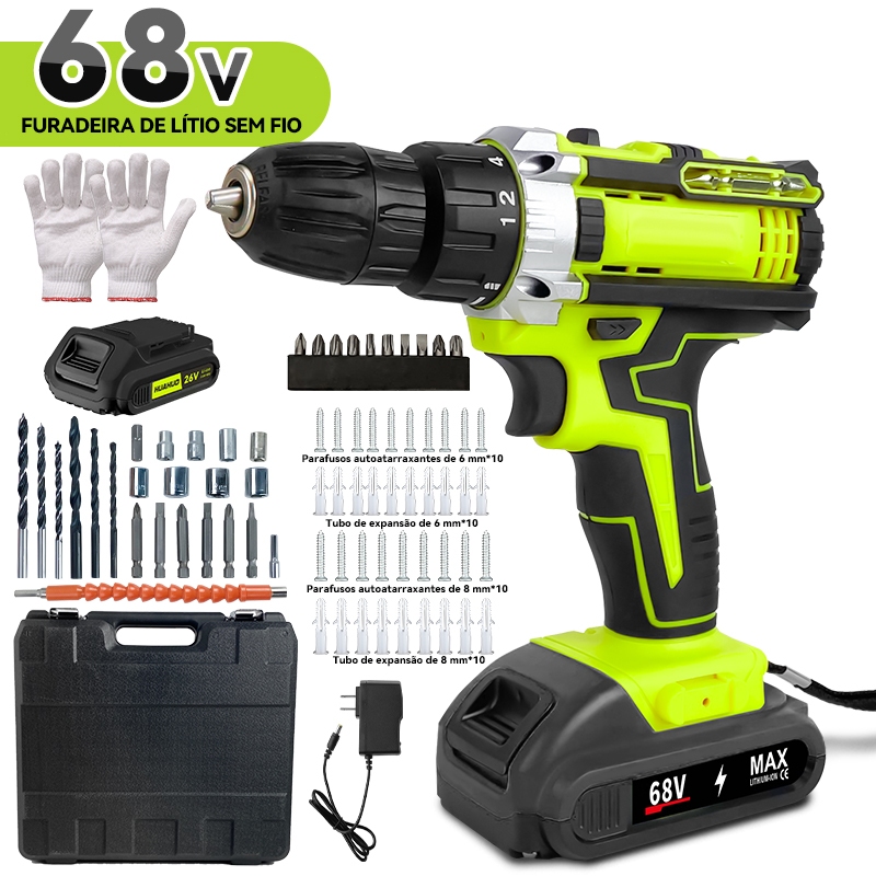 HENDI SUPRIADI 専用ページ 68V Furadeira Elétrica KIT Chave Fenda Eelétrica Sem Fio De Dupla