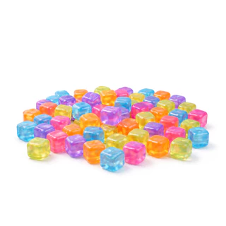 Cubos de Gelo Reutilizável Colorido Artificial Kit 10, 20, 30, 40, 50 e 60 Unidades Para Bebidas Drinks Freezer