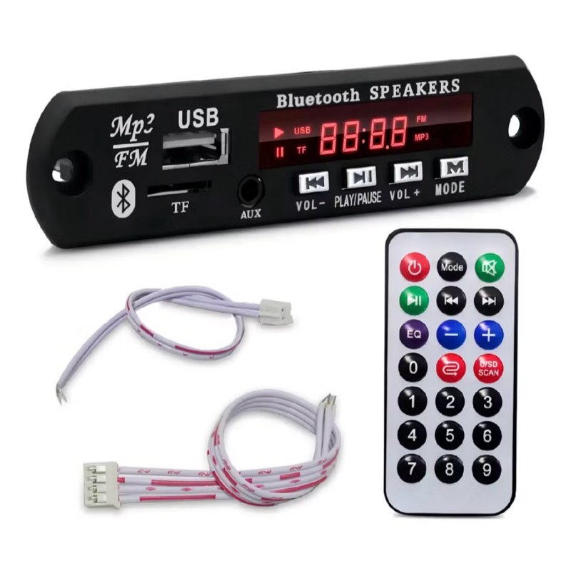 Placa Decodificadora nao amplificada Usb P/ Caixa Ativa Mp3 Fm Aux Bluetooth controle hs-747D