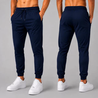 Calça Jogger Masculina Elástico Tactel Elastano Lisa Bolsos Confortável Esportiva Academia Trabalho