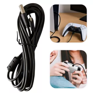 Cabo Carregador Controle PS5 Grande 3 Metros 3m USB-C Energia Bateria Manete Tipo C Resistente Turbo Para Playstation 5