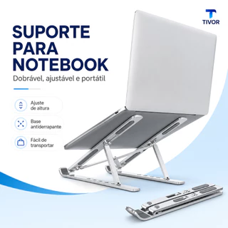 Base Suporte Notebooks laptops Tablets iPad Feita de Liga de Alumínio Dobrável ajustável e portátil