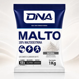 Malto Dextrina Rápida Absorção Pré Treino 1kg Sabor Natural - Dna Suplementos
