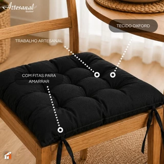 Kit 4 Peças Almofadas de Assento 40x40cm – Futon Oxford Liso, Confortáveis e Elegante
