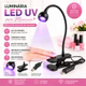 Luminária LED UV Ultravioleta de Mesa com Garra Presilha USB para Manicure e Unhas