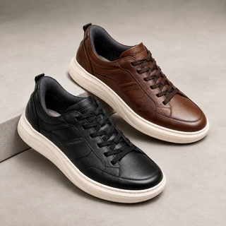 Tênis Masculino Casual Democrata Pace Original Tenis Couro Calce Fácil Urbano Elegante Versátil
