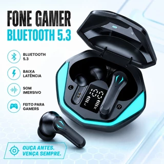 Fone de Ouvido Gamer Sem Fio Bluetooth 5.3 Modo Duplo Comutável para Jogo Redução de Ruído