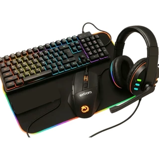 Kit Gamer RGB Teclado Semi Mecanico Mouse RGB Mousepad LED Headphone Fone Gamer Setup PC Completo