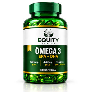 Ômega 3 1400mg EPA 660mg DHA 440mg 120 Cápsulas Softgel Óleo de Peixe Equity Nutrition