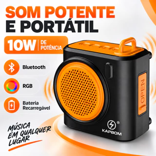 Caixa de som bluetooth Potente portátil com RGB IPX6 resistente a agua KA-8577 F