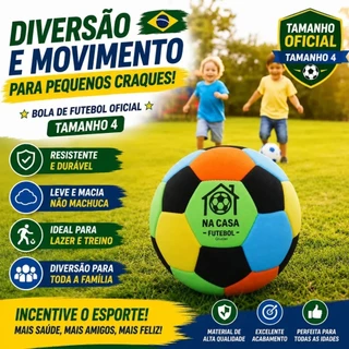 Bola de Futebol Silenciosa Infantil Macia Tamanho 4 Espuma Antirruído Futsal Treino Indoor Kids Presente Menino