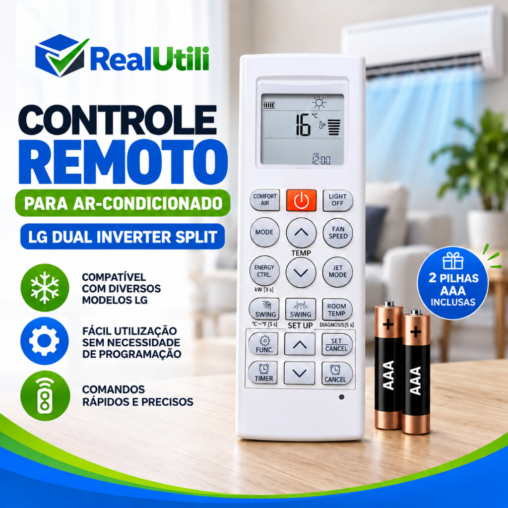 Controle Remoto Para Ar Condicionado LG Dual Inverter Split - RealUtili