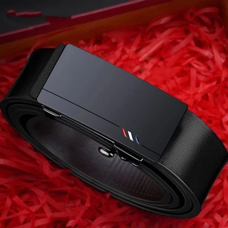 Cinto masculino sem fivela automática, ajuste livre, estilo business casual