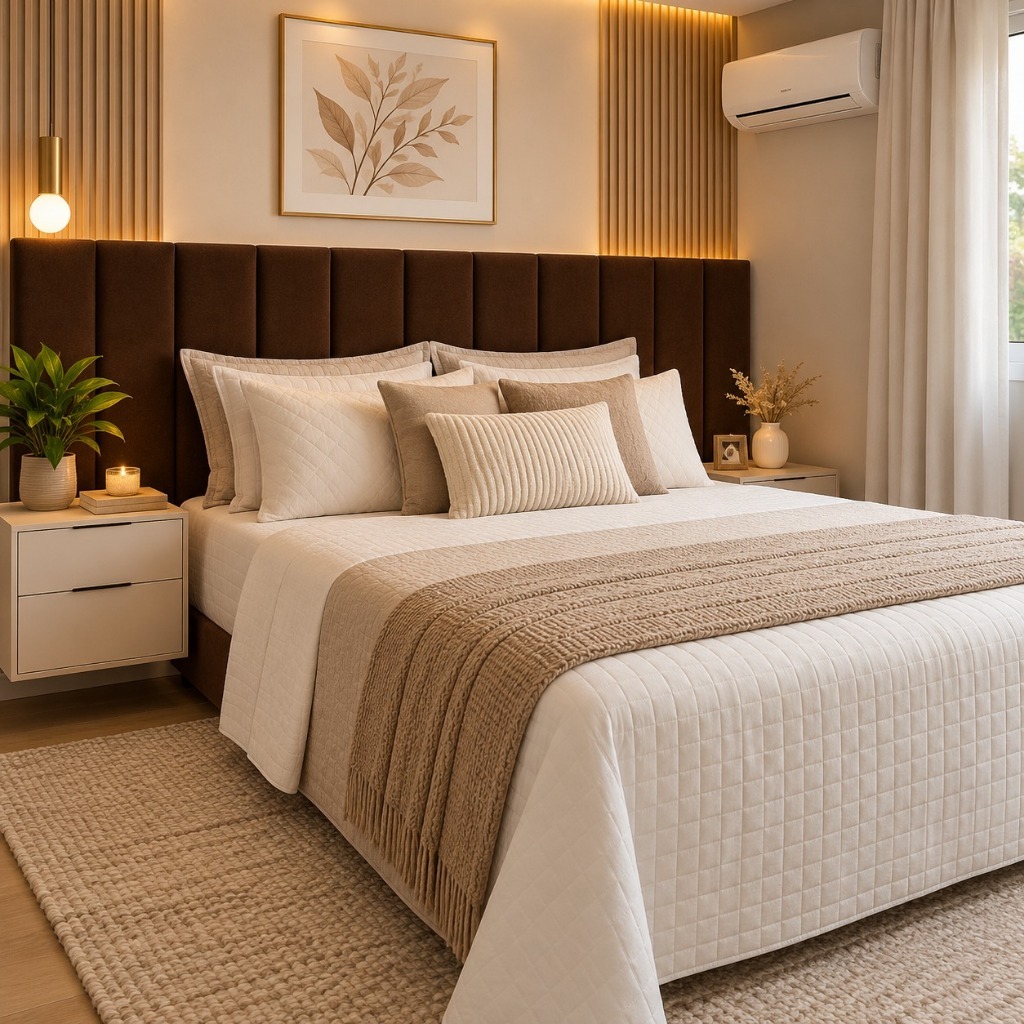 Cabeceira Modular Estofada 110cm Cama Box Painel Decorativo Premium ...