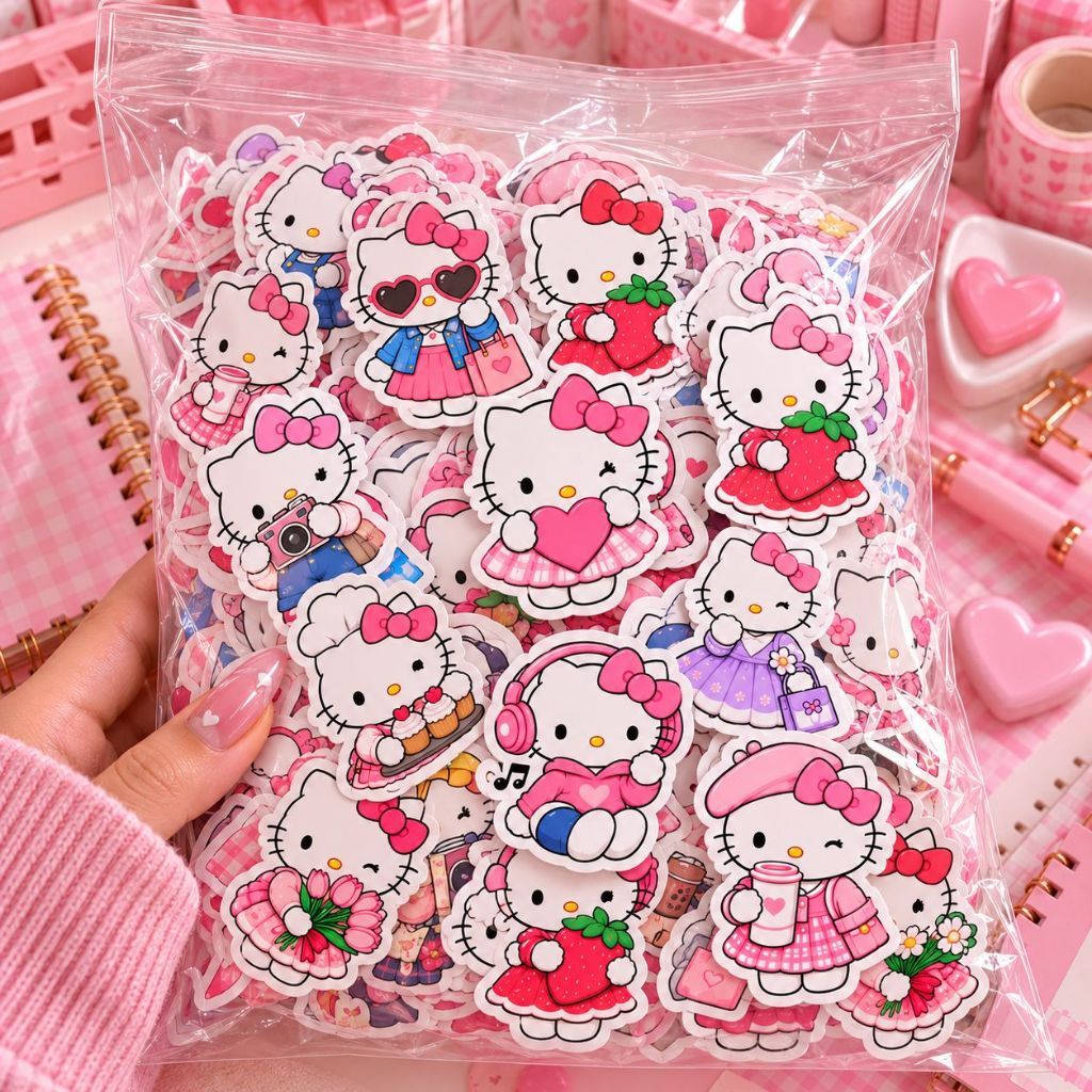 60 Stickers Adesivos Hello Kitty🎀 | Shopee Brasil