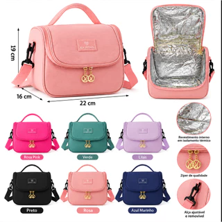 Bolsa Térmica para Marmita 22x16x19cm com Alça Removível e Revestimento Térmico